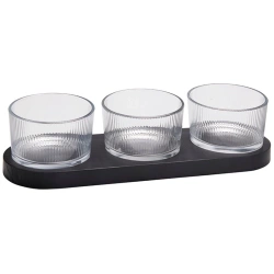 Miseczki na przekąski szklane na tacy 4 el.