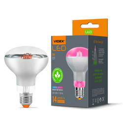 Żarówka LED do uprawy roślin VIDEX-E27-R80-9W-FITO