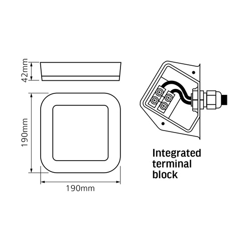 Kinkiet zewnętrzny elewacyjny kwadratowy biały LED 15W IP65 VIKA Videx