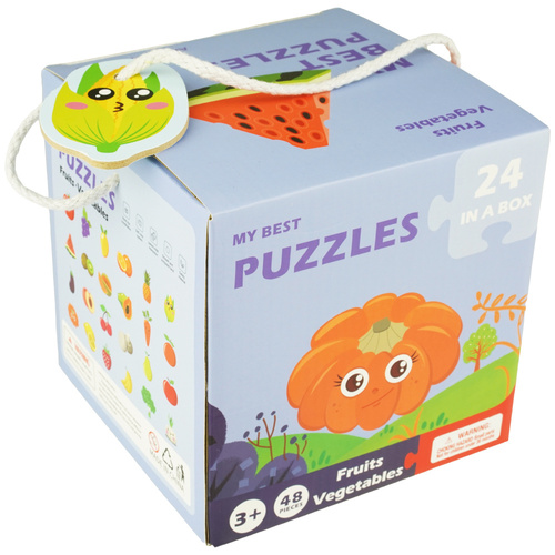 Kolorowa układanka puzzle dla dzieci owoce i warzywa