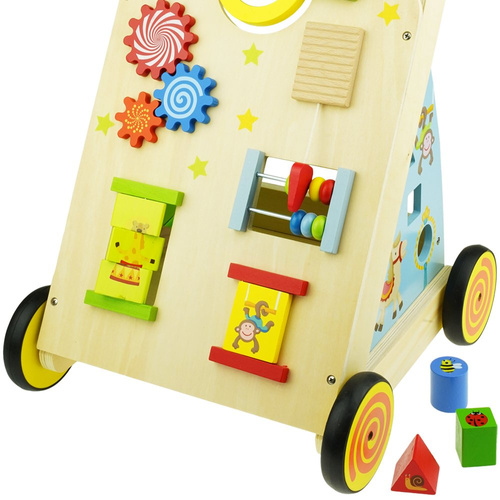 Pchacz chodzik drewniany sorter liczydło klocki edukacyjny 