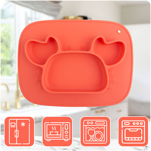 Talerzyk dla dzieci silikonowy do karmienia krab 