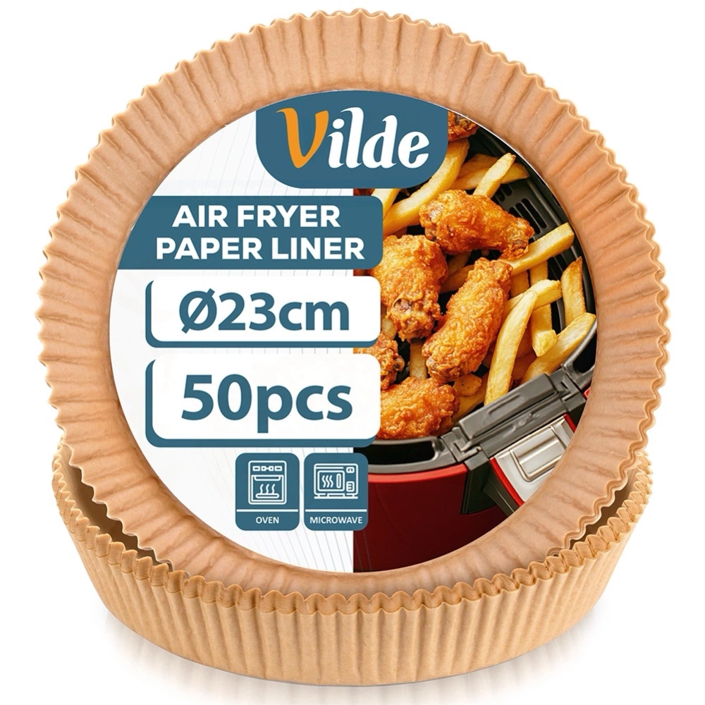 Wkład do frytkownicy beztłuszczowej Air Fryer papierowy okrągły 23 cm 50 szt.