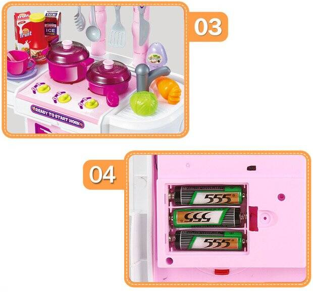 Duża kuchnia Walizka na kółkach Akcesoria 43 el. Mały Kucharz 