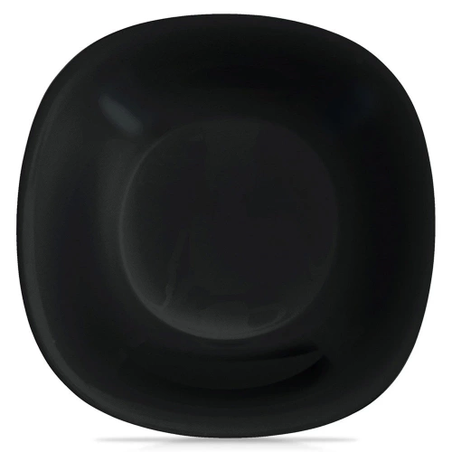 Talerz obiadowy głęboki szklany czarny LUNA 21,5 cm, 650 ml