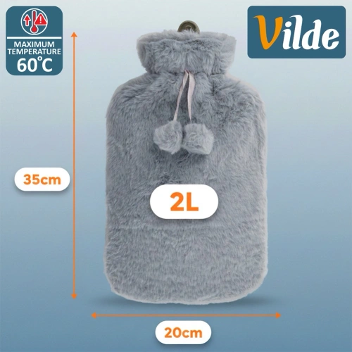 Termofor z pokrowcem szary 2 l