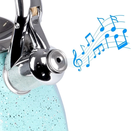 Czajnik z gwizdkiem emaliowany niebieski 3 l