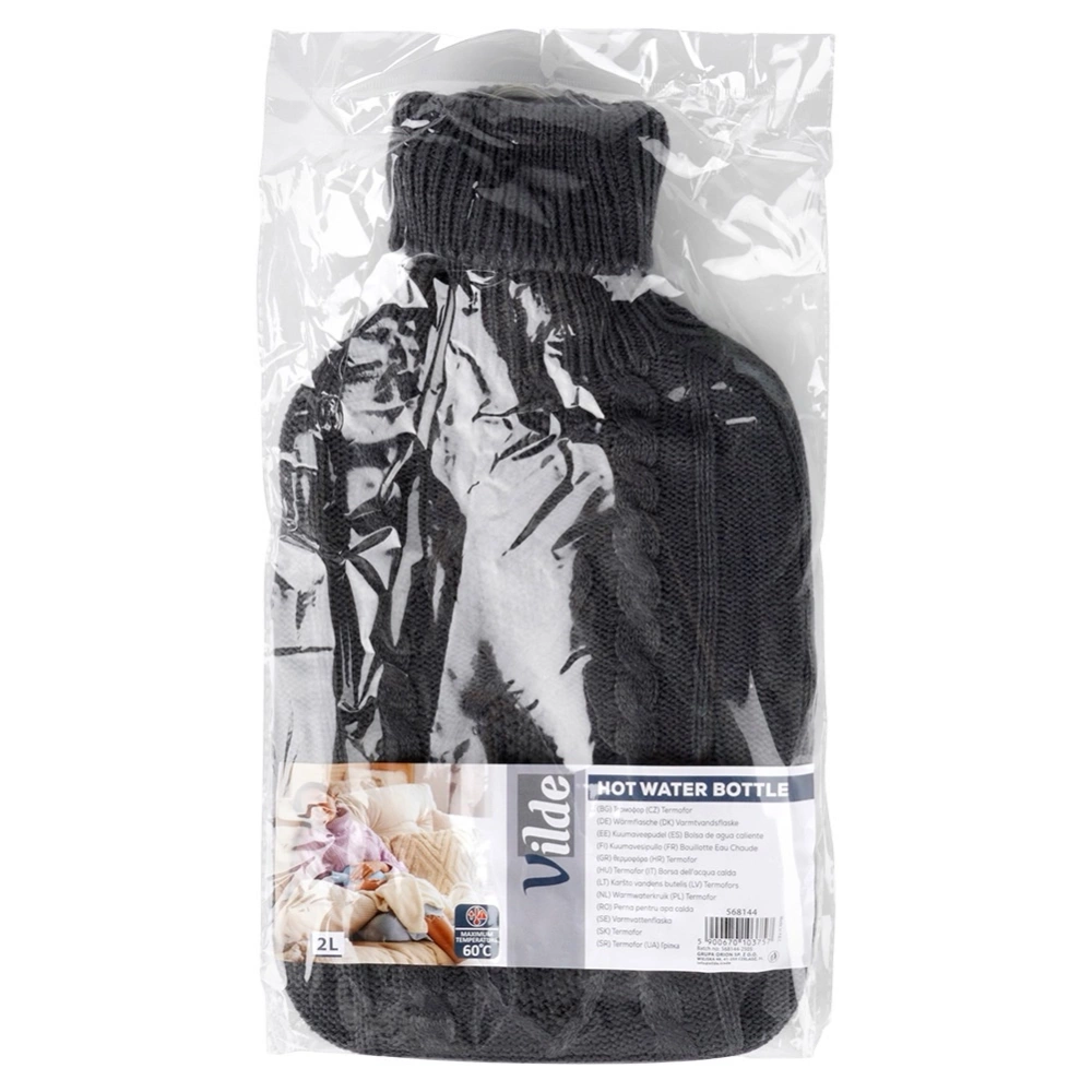 Termofor z pokrowcem szary 2 l