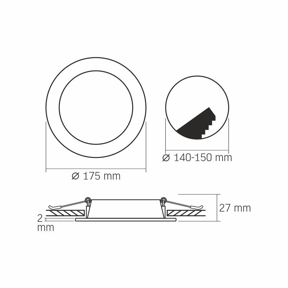 Oprawa oświetleniowa LED typu downlight VIDEX-DOWNLIGHT-LED-DLBR-124-12W-NW