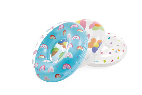 Koło do pływania dmuchane kwiatki 81 cm Intex 59259 biały
