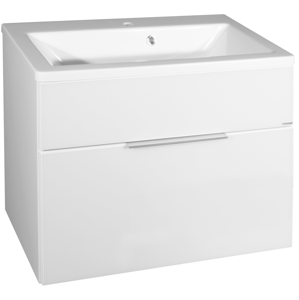 Szafka łazienkowa biała z umywalką ceramiczną Kera 810 - KARA 80 cm