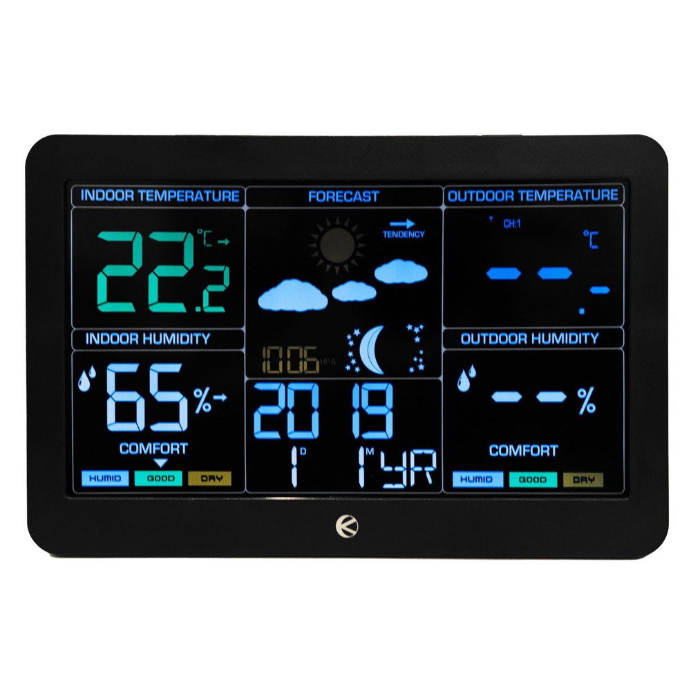 Bezprzewodowa stacja pogodowa termometr barometr zegar budzik prognoza