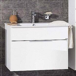 Szafka łazienkowa biała z umywalką ceramiczną Kera 810 - KARA 80 cm