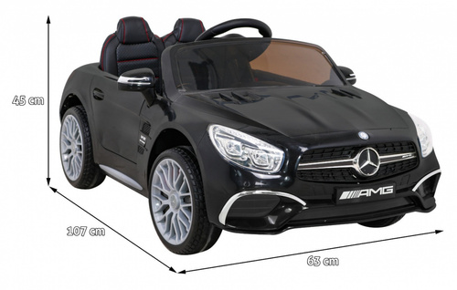 Mercedes Benz AMG SL65 S elektryczny dla dzieci Czarny + Pilot + Audio LED + Ekoskóra + EVA + Wolny Start