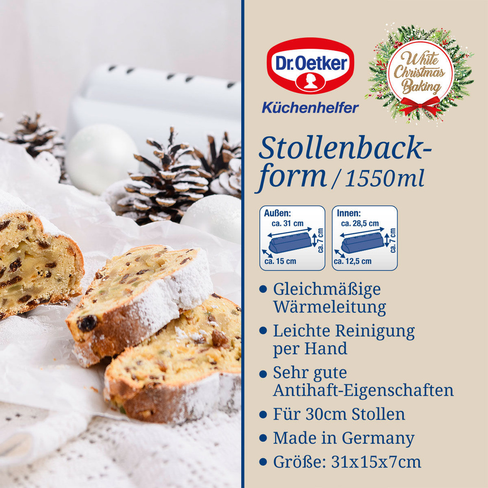 Forma do pieczenia Stollen White Christmas 30 cm Dr. Oetker