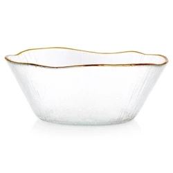 Miska szklana złota 15 cm, 500 ml
