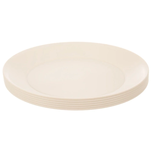Talerze obiadowe płytkie plastikowe kremowe SANDY 23,5cm 6 szt.