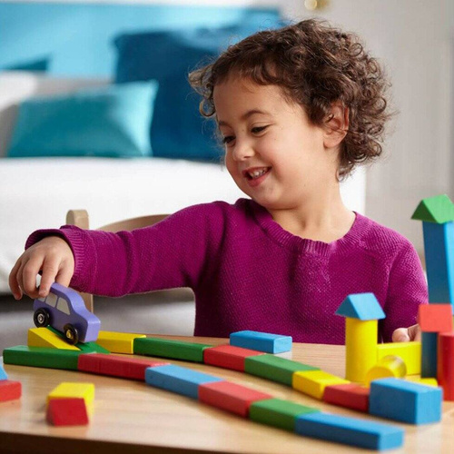 Duże drewniane klocki zestaw 100 sztuk