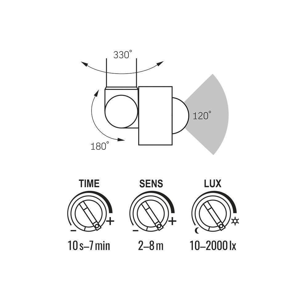 Naświetlacz Videx LED 30W 2700lm neutralna biel 5000K czujnik ruchu IP65