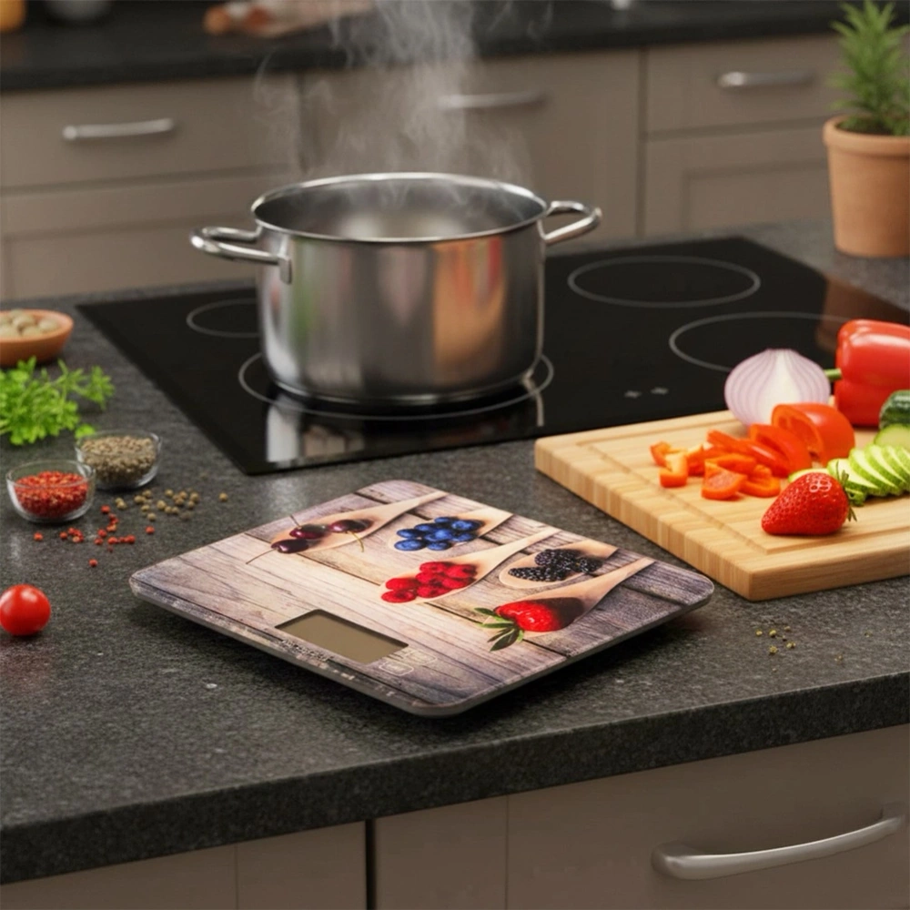 Waga kuchenna szklana elektroniczna płaska 15 kg