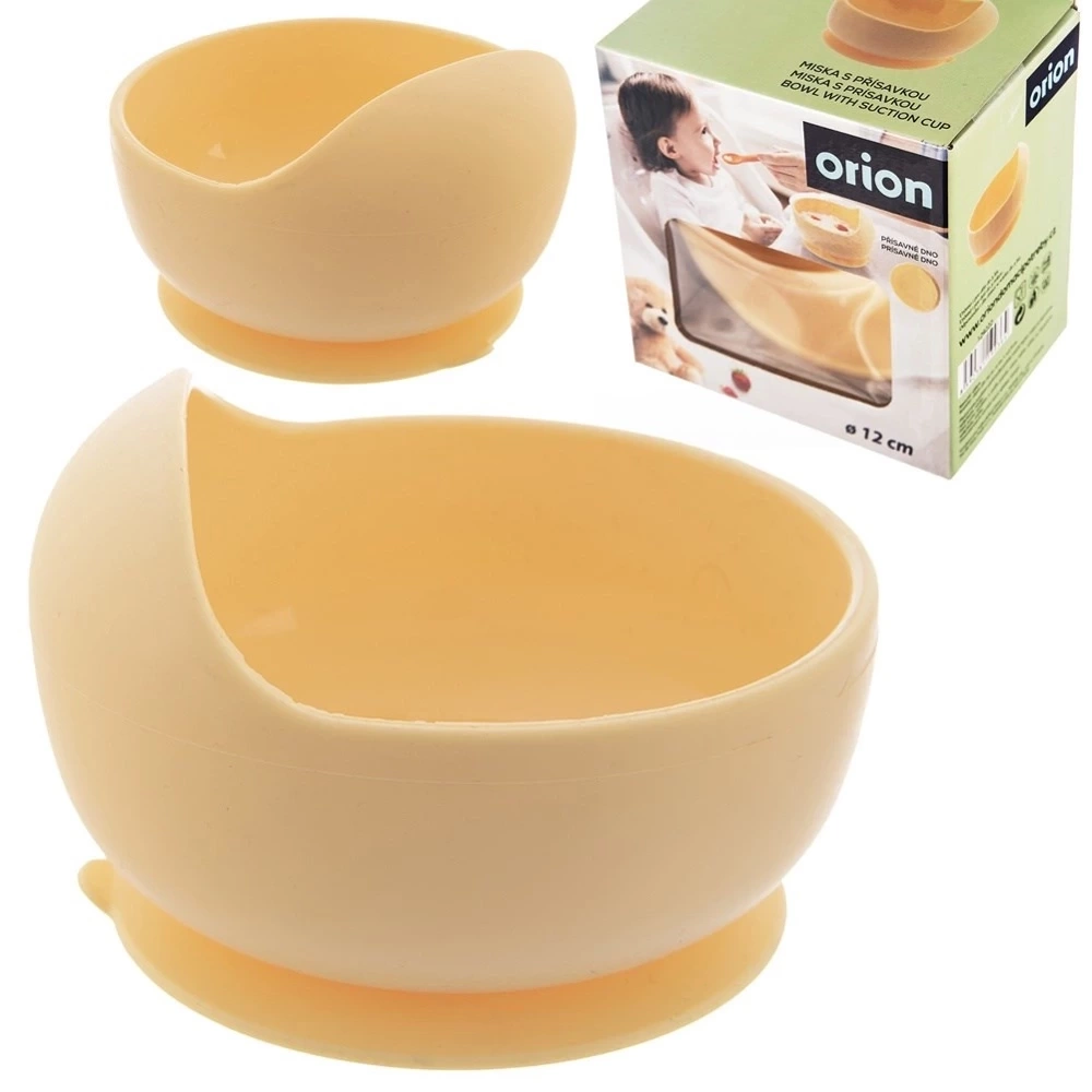 Miseczka dla dziecka silikonowa z przyssawką żółta 360 ml