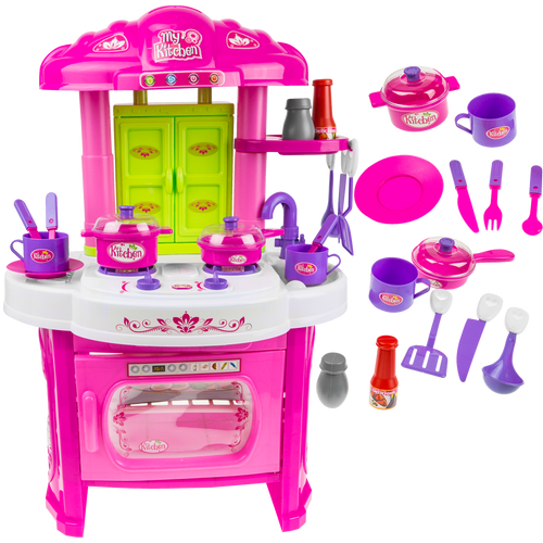 Duża kuchnia z szafką Akcesoria Dźwięki i Światła garnki