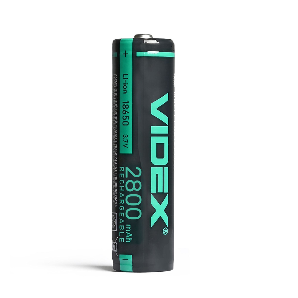 Akumulator litowo-jonowy VIDEX 18650-P 2800mAh z ochronnym kolorowym pudełkiem/1 szt.
