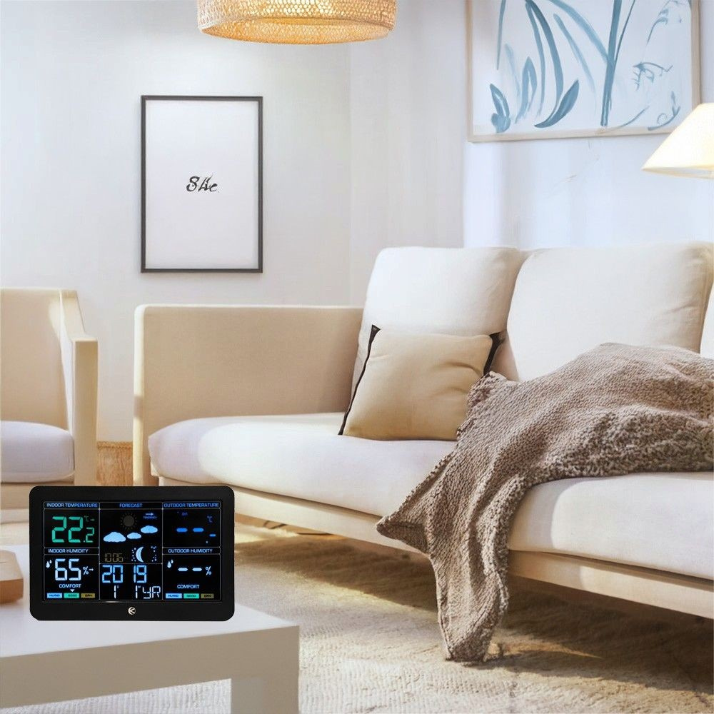 Bezprzewodowa stacja pogodowa termometr barometr zegar budzik prognoza