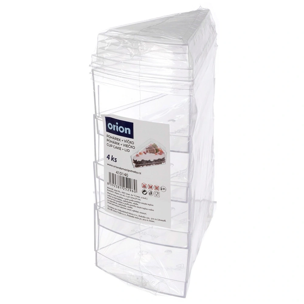 Pucharki na desery, przekąski z pokrywkami 160 ml 4 szt.