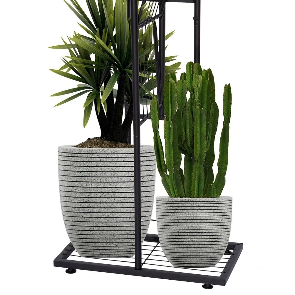 Kwietnik metalowy czarny 7-poziomowy 126 cm