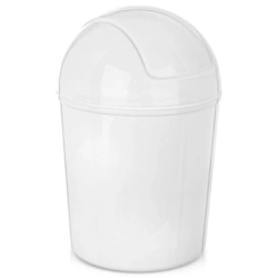 Kosz na śmieci łazienkowy plastikowy biały 920 ml