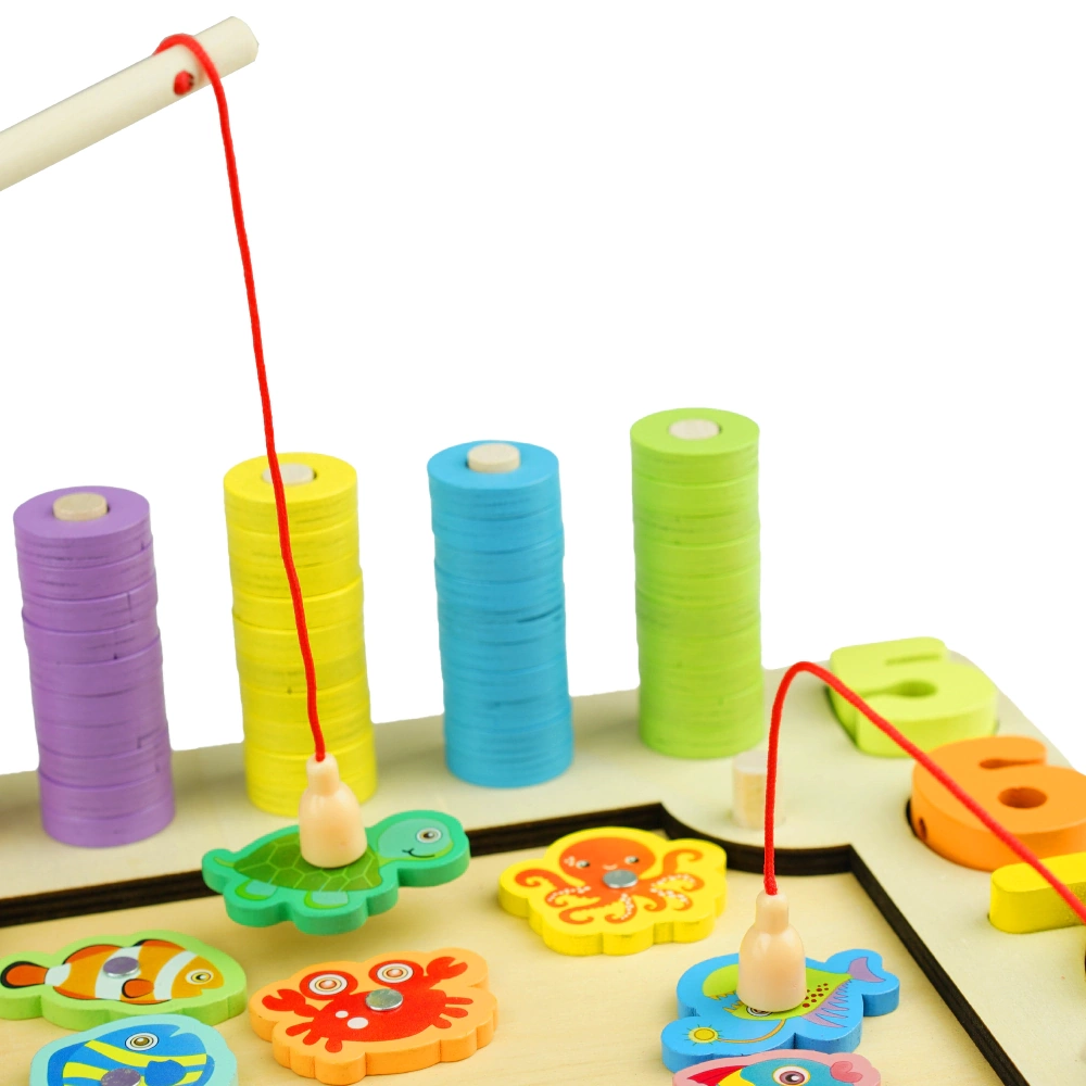 Drewniana układanka Montessori drewniane klocki litery kulki 6 w 1