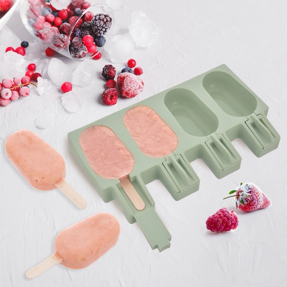 Forma do lodów silikonowa z pokrywką zielona