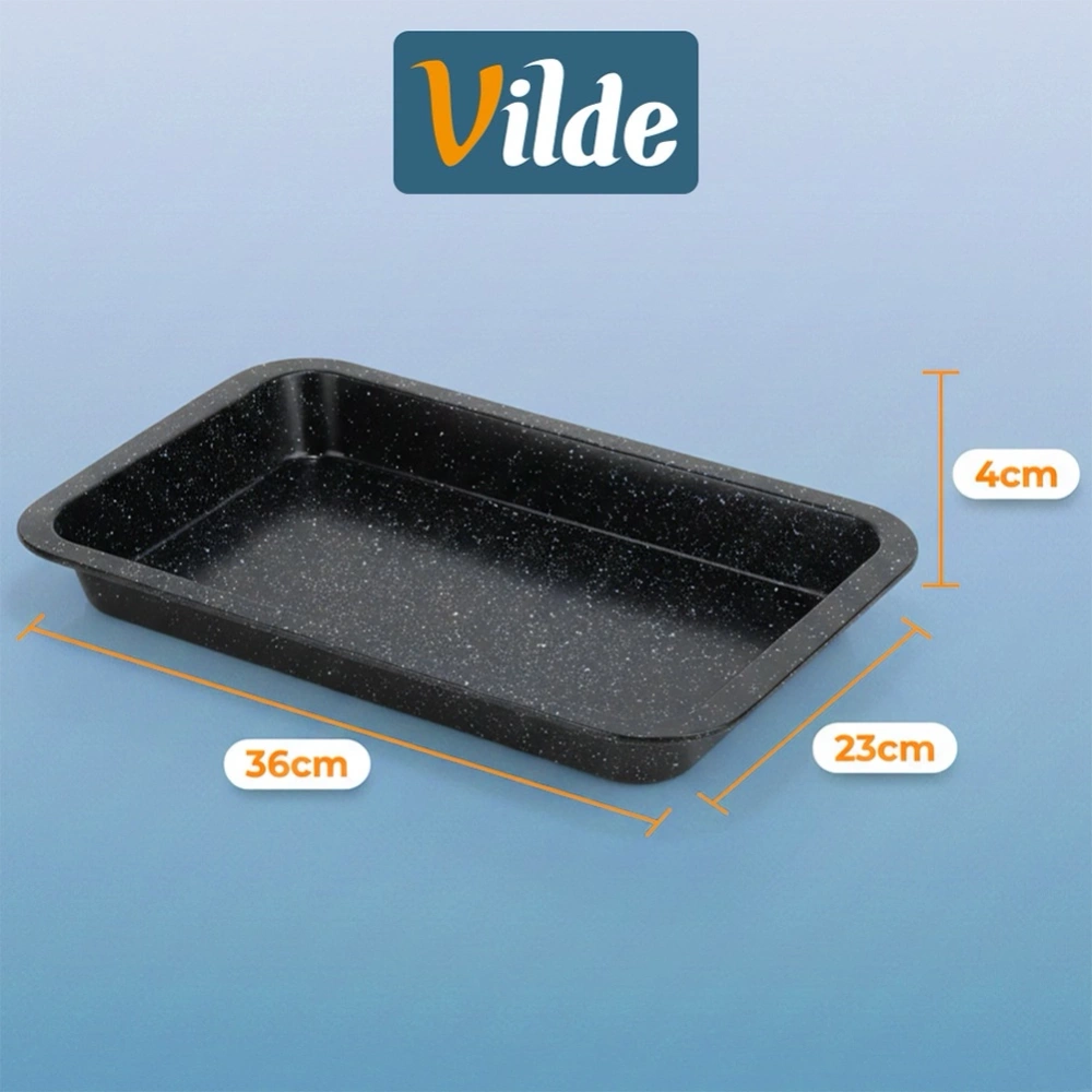 Forma do pieczenia granitowa z pokrywką 36x23x4,5 cm
