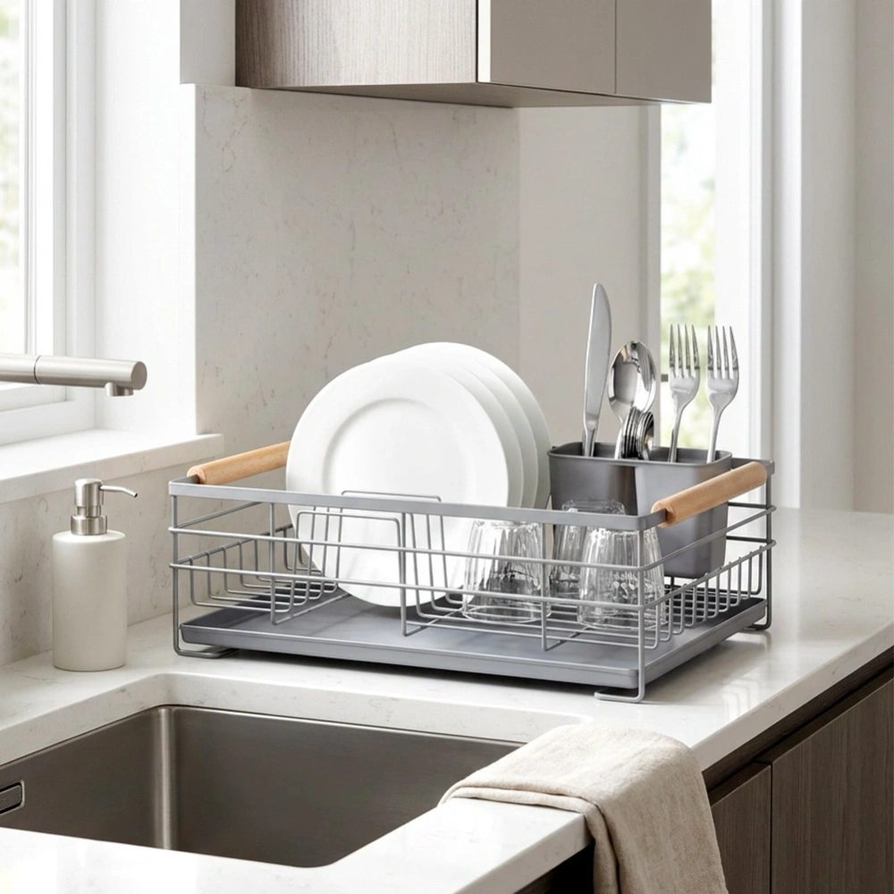Suszarka na naczynia szara 43x28,5x14,5 cm