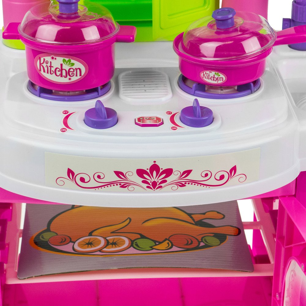 Duża kuchnia z szafką Akcesoria Dźwięki i Światła garnki