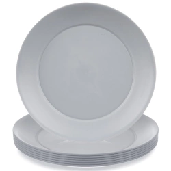 Talerze obiadowe płytkie plastikowe szare SANDY 23,5 cm 6 szt.