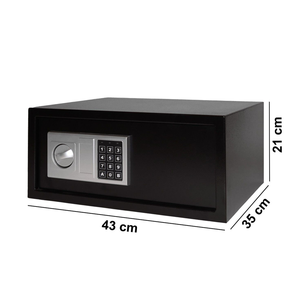 Sejf domowy biurowy zamek elektroniczny szyfrowy kluczyk kod XXL 43x35x21