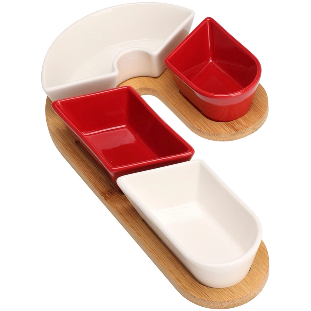 Miseczki na przekąski ceramiczne na tacy 5 el.