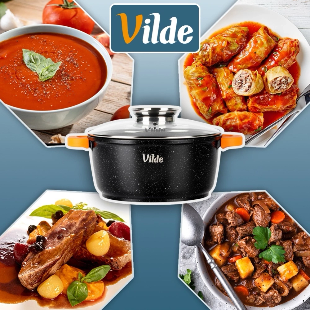 Garnek granitowy ze szklaną pokrywką TERRUNA AROMA 24 cm, 4 l