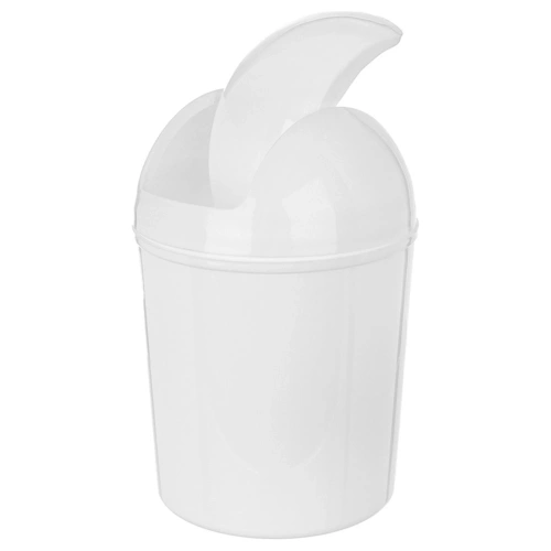 Kosz na śmieci łazienkowy plastikowy biały 920 ml
