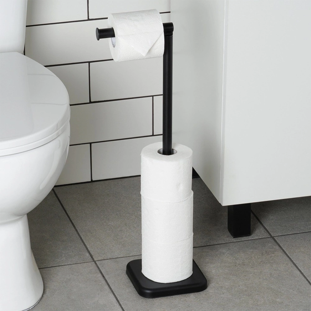 Stojak na papier toaletowy czarny 56 cm