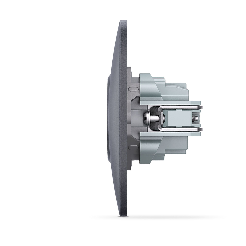 Gniazdo Schuko BINERA czarny grafit IP20 250V 16A do montażu wbudowanego