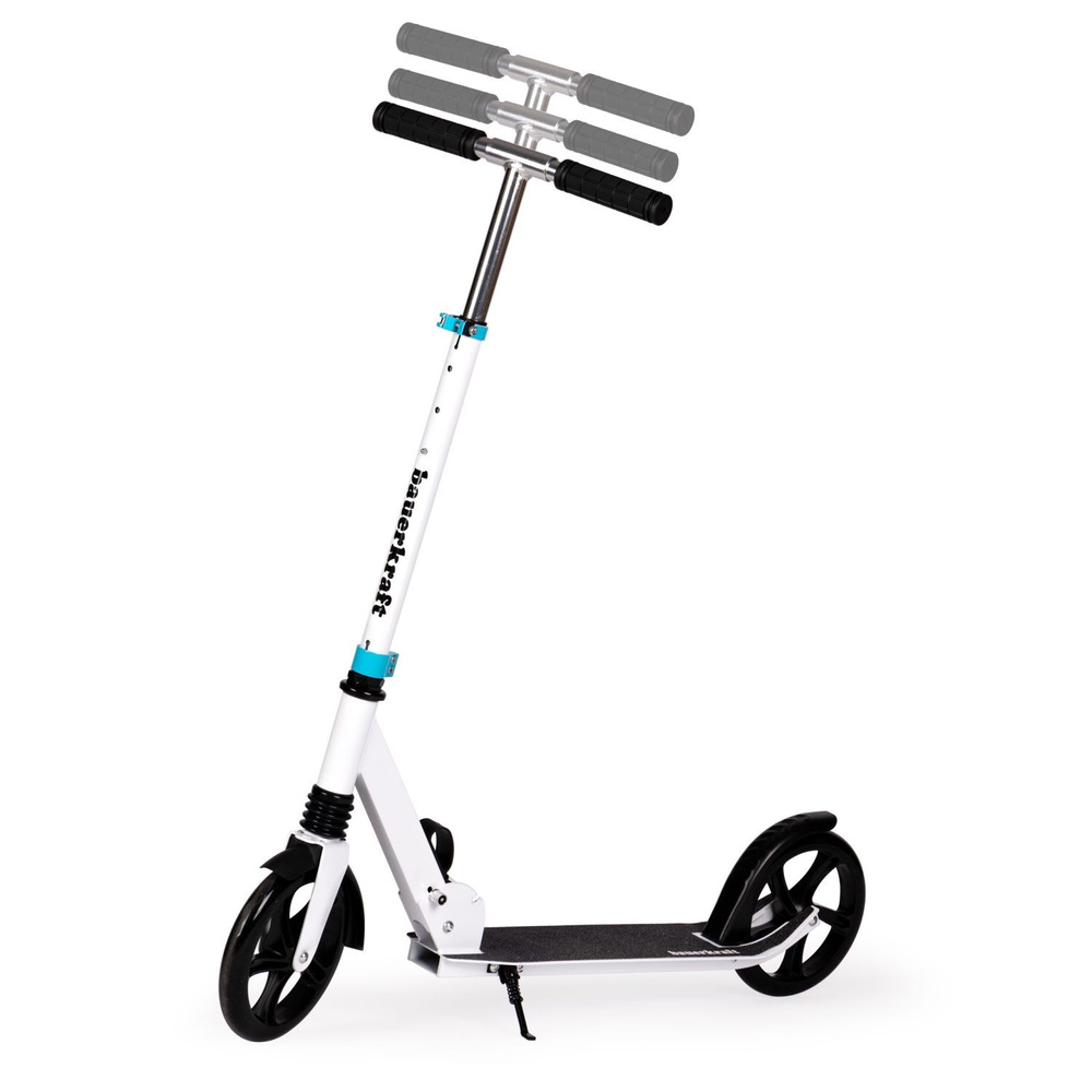 Duża składana hulajnoga 95-105 cm biało-niebieska