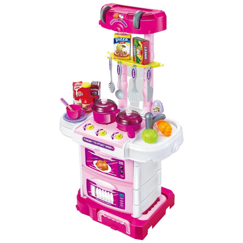 Duża kuchnia Walizka na kółkach Akcesoria 43 el. Mały Kucharz 