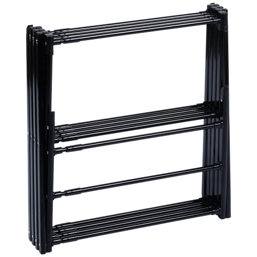Suszarka na pranie metalowa czarna pionowa rozsuwana 43-75x37,5x139 cm