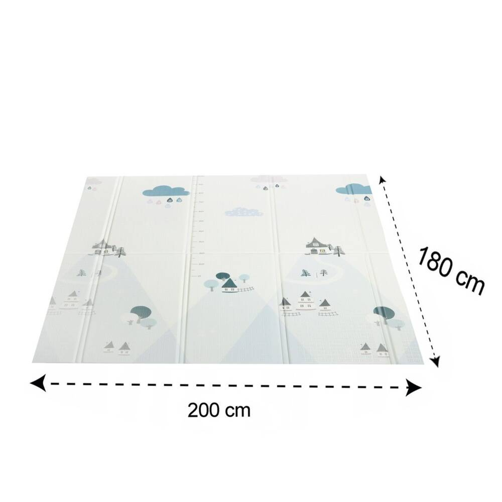 Dwustronna składana kolorowa edukacyjna piankowa mata dziecięca 180x200 cm - pingwinek