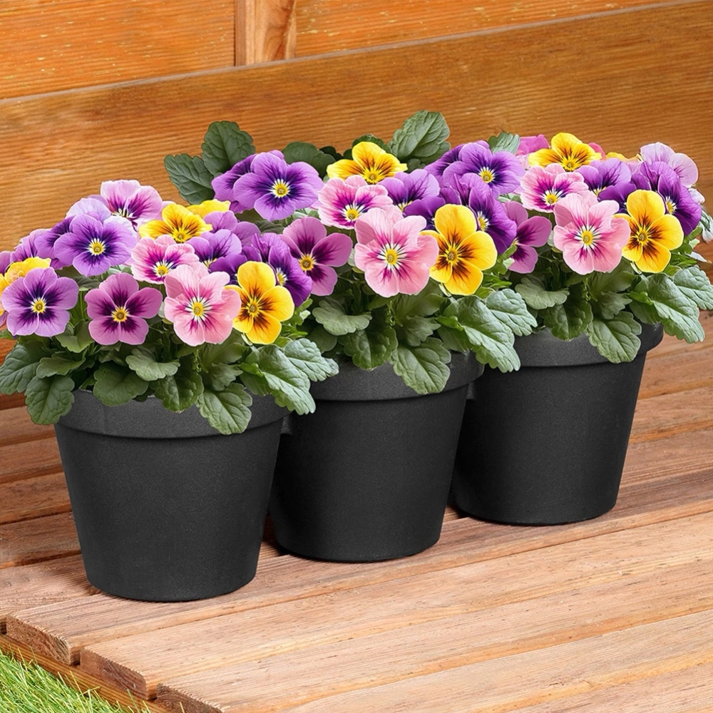 Doniczka ogrodowa plastikowa potrójna czarna 39,5 cm