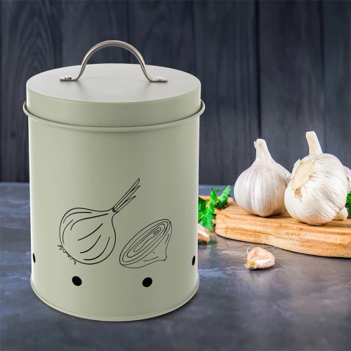 Pojemnik na warzywa i owoce metalowy zielony GREENISH 1,4 l