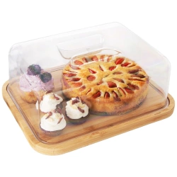 Deska do serwowania bambusowa z pokrywką 28x22x11 cm